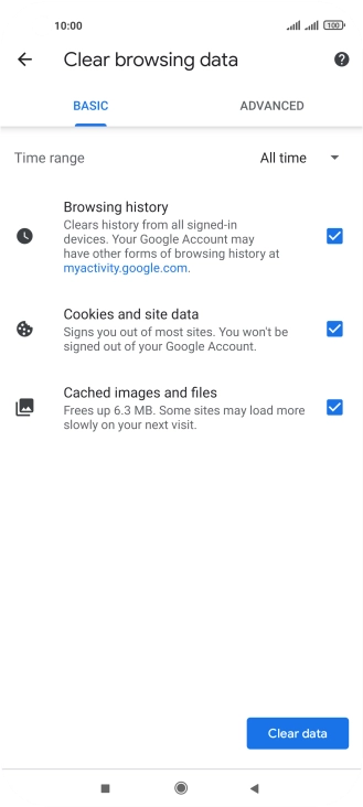 Press the fields next to the required data types.