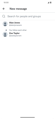 Press the search field.