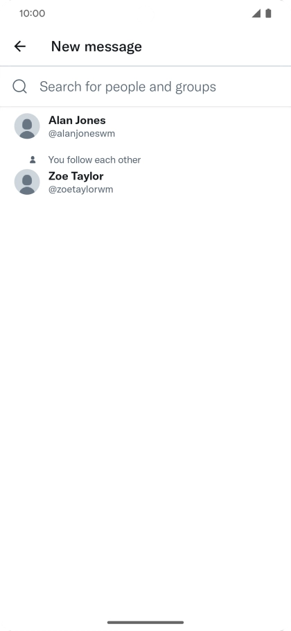 Press the search field.