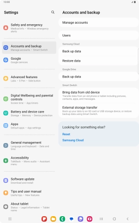 Press Manage accounts.