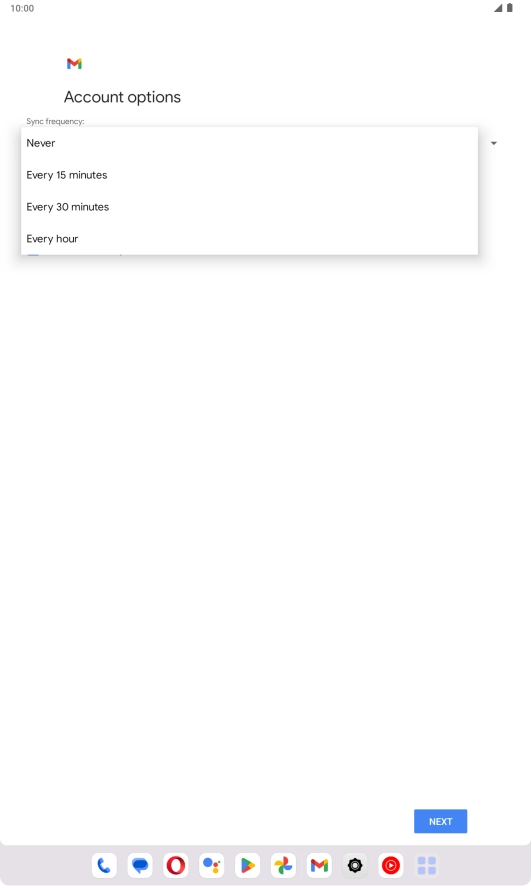 Press the required setting.