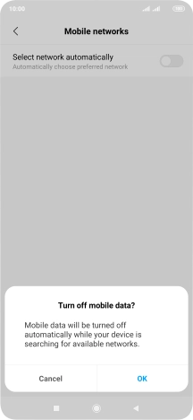 Press OK and your phone will search for networks.