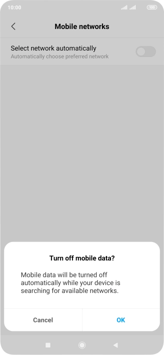 Press OK and your phone will search for networks.