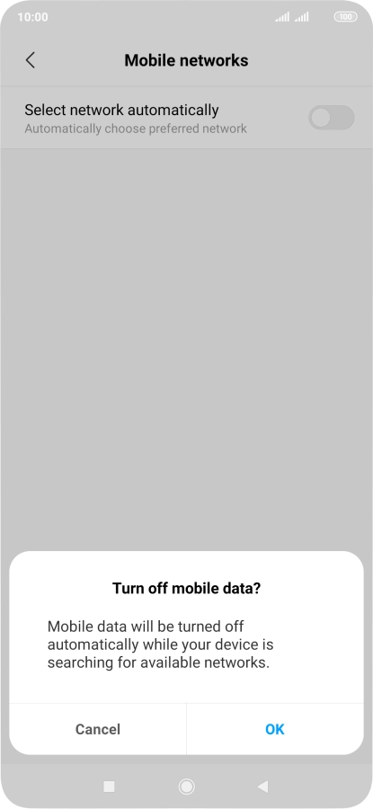 Press OK and your phone will search for networks.
