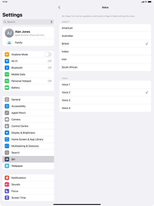 Press the required accent.