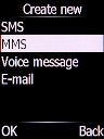 Select MMS and press the Left selection key.