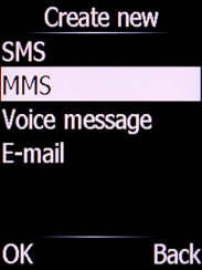Select MMS and press the Left selection key.
