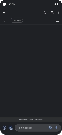 Press the text input field and write the text for your text message.