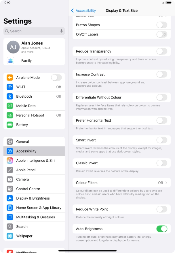 Press the indicator next to 