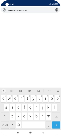 Key in the address of the required web page and press arrow right.