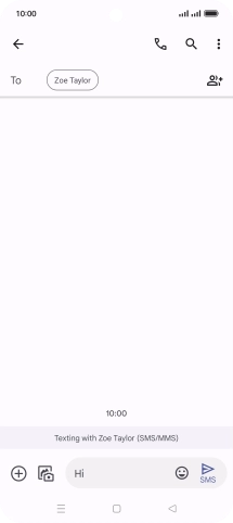 Press the send icon when you've finished your text message.