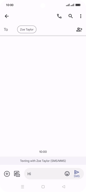 Press the send icon when you've finished your text message.