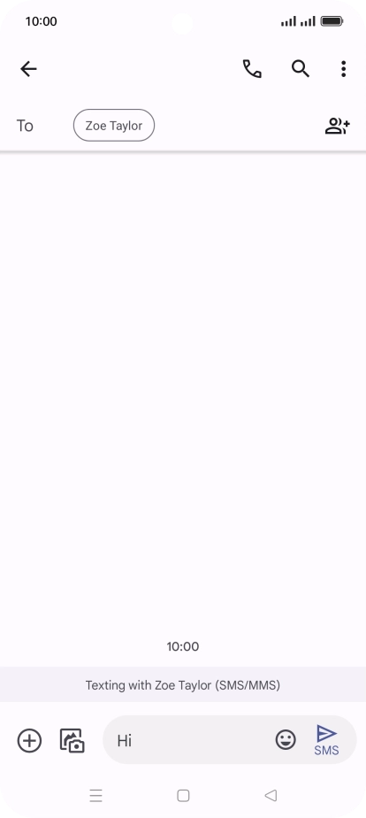 Press the send icon when you've finished your text message.