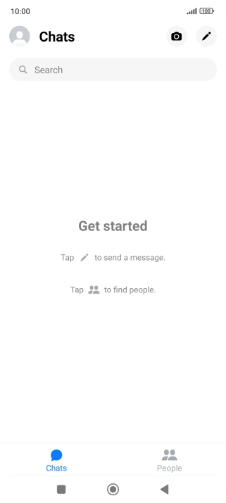 Press the new message icon. Press the new message icon.