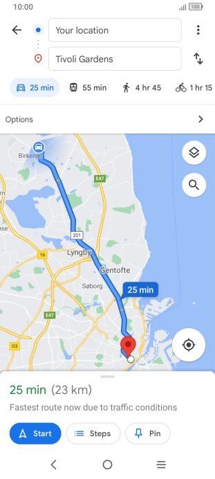 Press the required mode of transportation. Press the required mode of transportation.