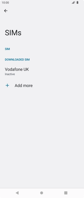 Press the name of the SIM.