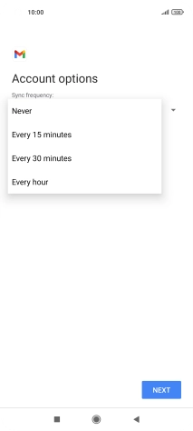 Press the required setting.