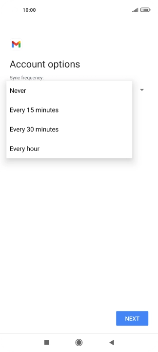 Press the required setting.