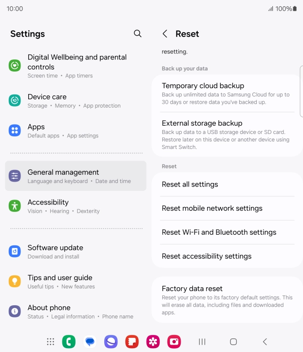Press Reset mobile network settings.