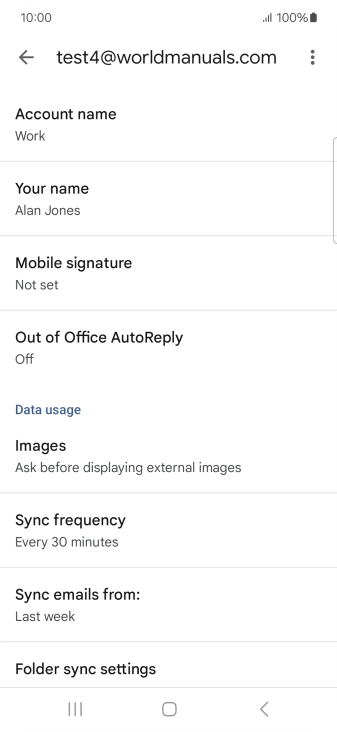 Press Account name and key in the required name.