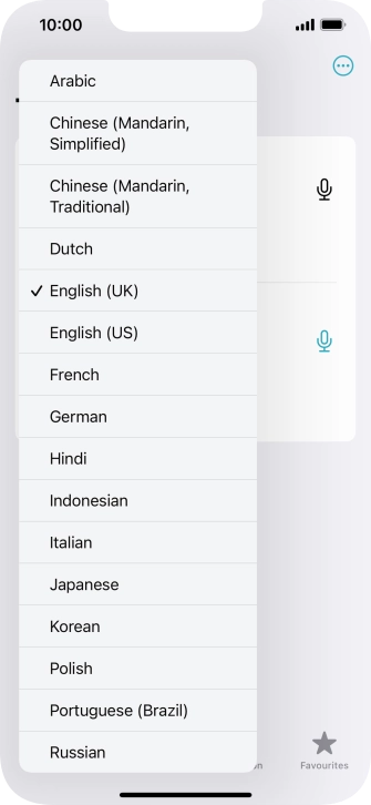 Press the required source language.