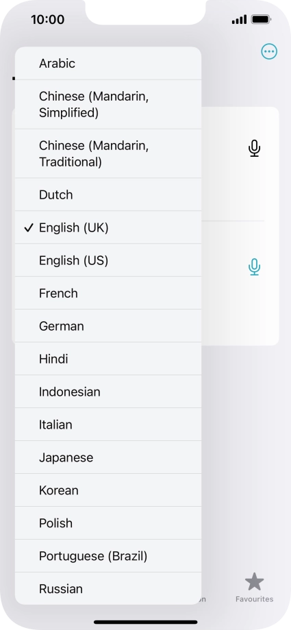 Press the required source language.