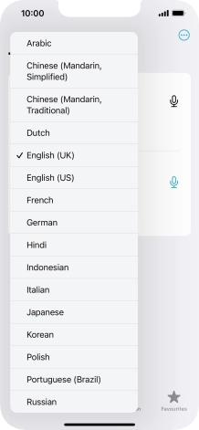 Press the required source language. Press the required source language.
