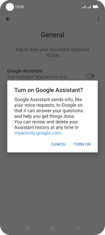 If you turn on the function, press TURN ON.