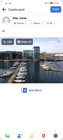 Write the required text and press POST.