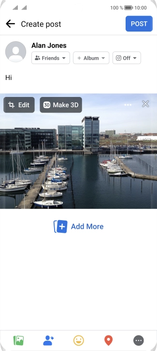 Write the required text and press POST.