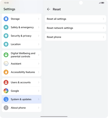 Press Reset network settings.