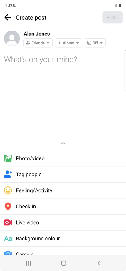 Press the text input field and key in the required text.