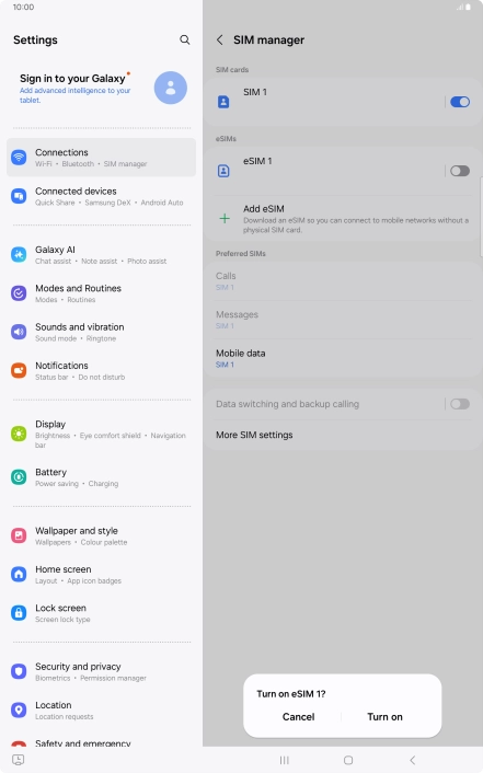 If you turn off the price plan, press Turn on.