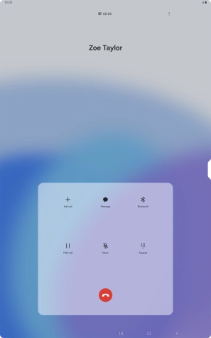 Press the end call icon.