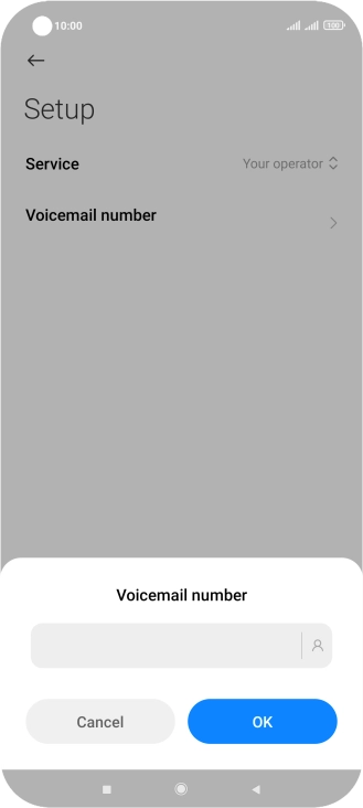 Key in +447836121121 and press OK.