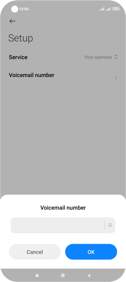 Key in +447836121121 and press OK.