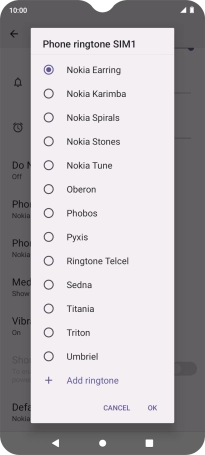 Once you've found a ring tone you like, press OK. Once you've found a ring tone you like, press OK.