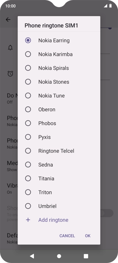 Once you've found a ring tone you like, press OK. Once you've found a ring tone you like, press OK.