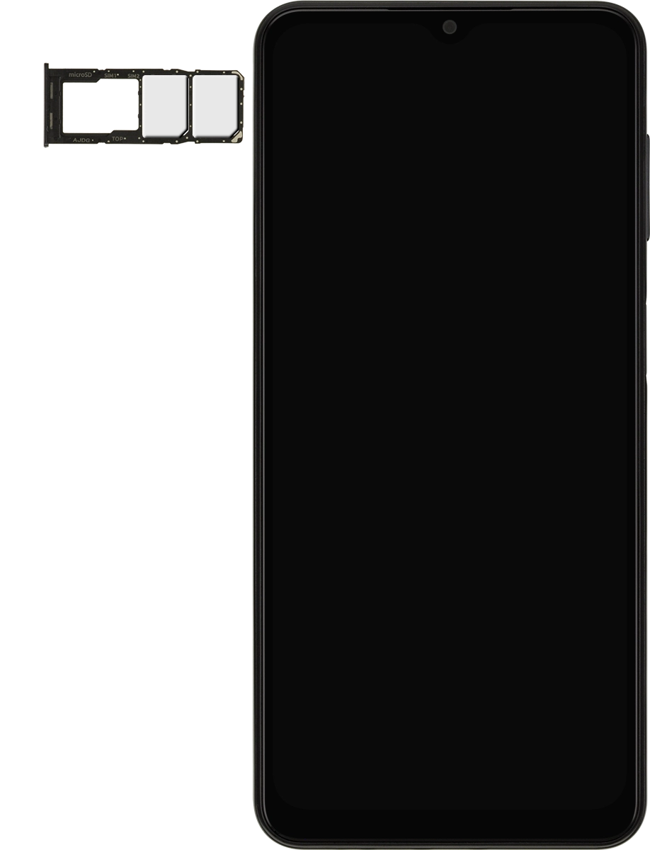 Find the opener for the card holder. Insert the opener into the small hole next to the card holder.