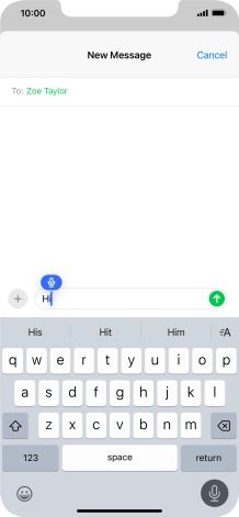 Press the microphone icon to end dictation.