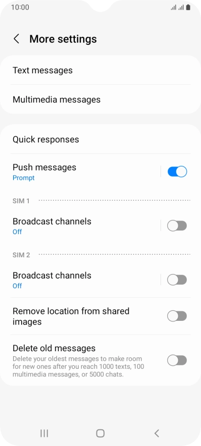 Press Text messages. Press Text messages.