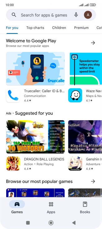 Press the profile icon.