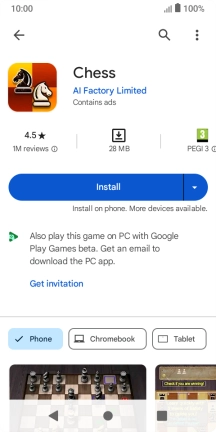 Press Install and follow the instructions on the screen to install the app. Press Install and follow the instructions on the screen to install the app.