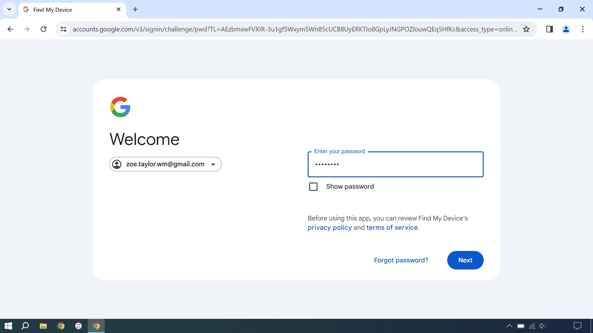 Follow the instructions on the screen to log on to your Google account.