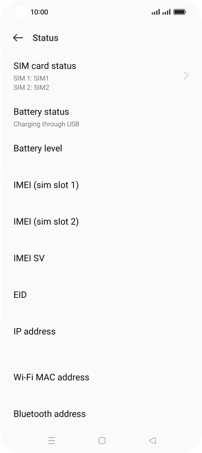 Your phone's EID number is displayed below EID.