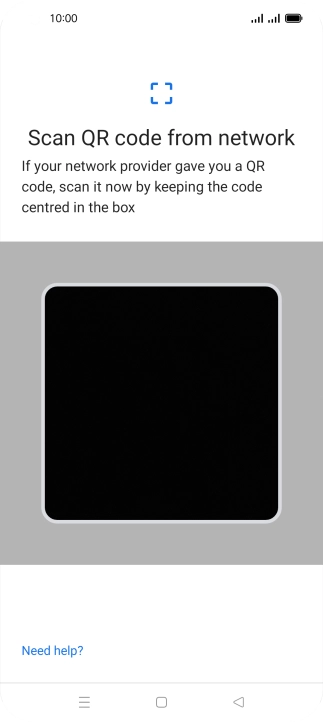 Place the QR code you've received inside the phone camera frame to scan the code. Your eSIM is transferred to your new phone over the internet.