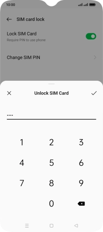 Key in your PIN and press the confirm icon.