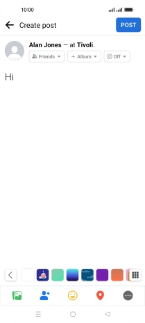 Write the required text and press POST.