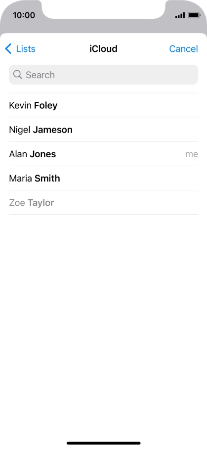 Press the required contact.