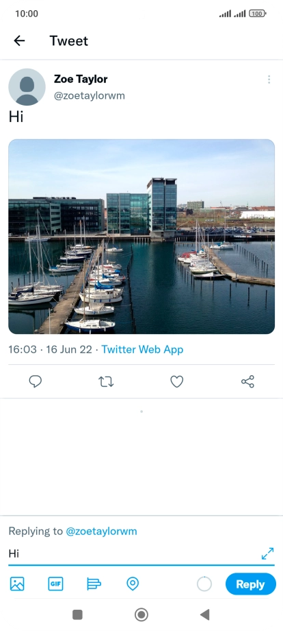 Write your reply and press Reply.
